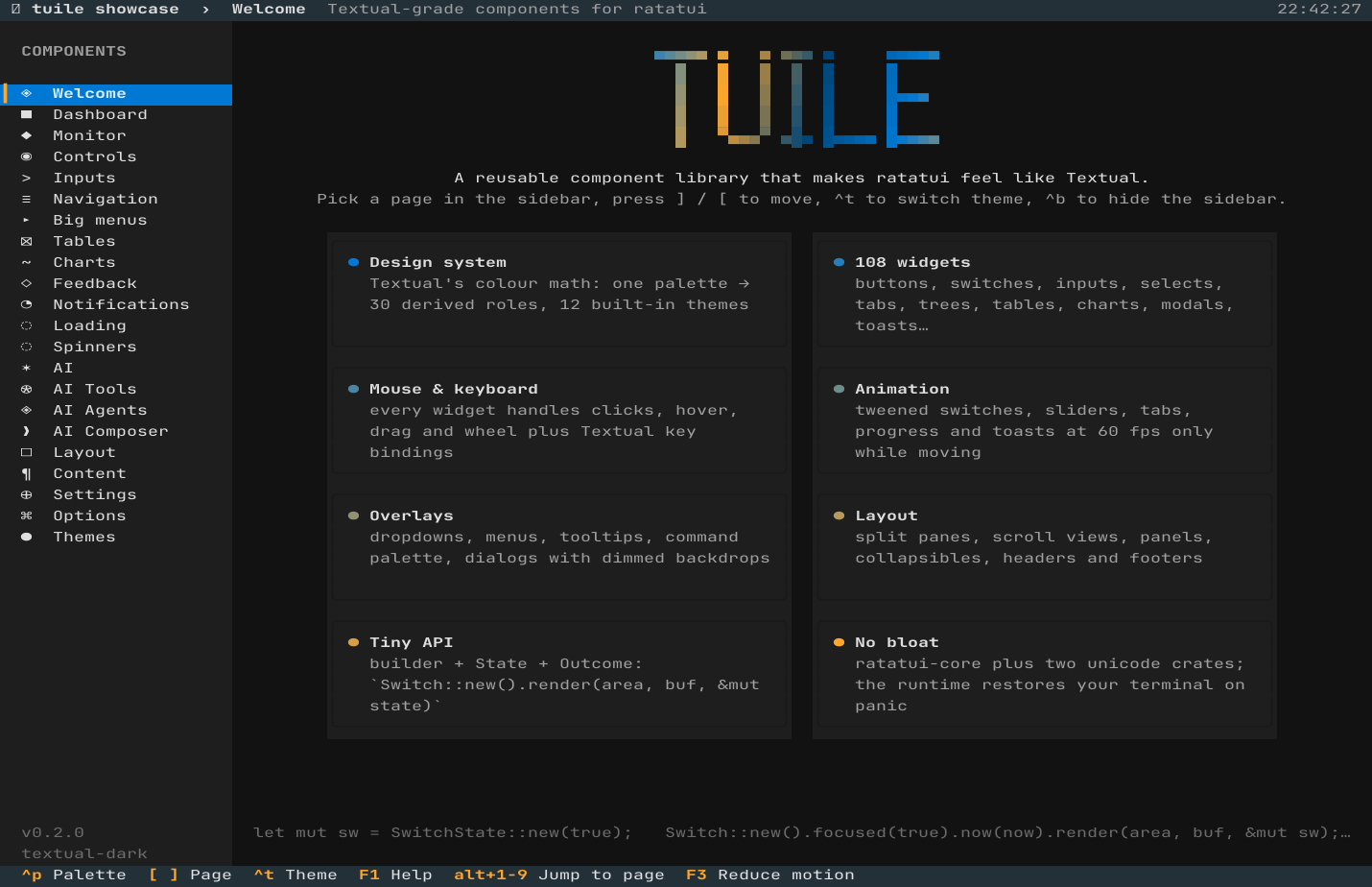 the welcome page